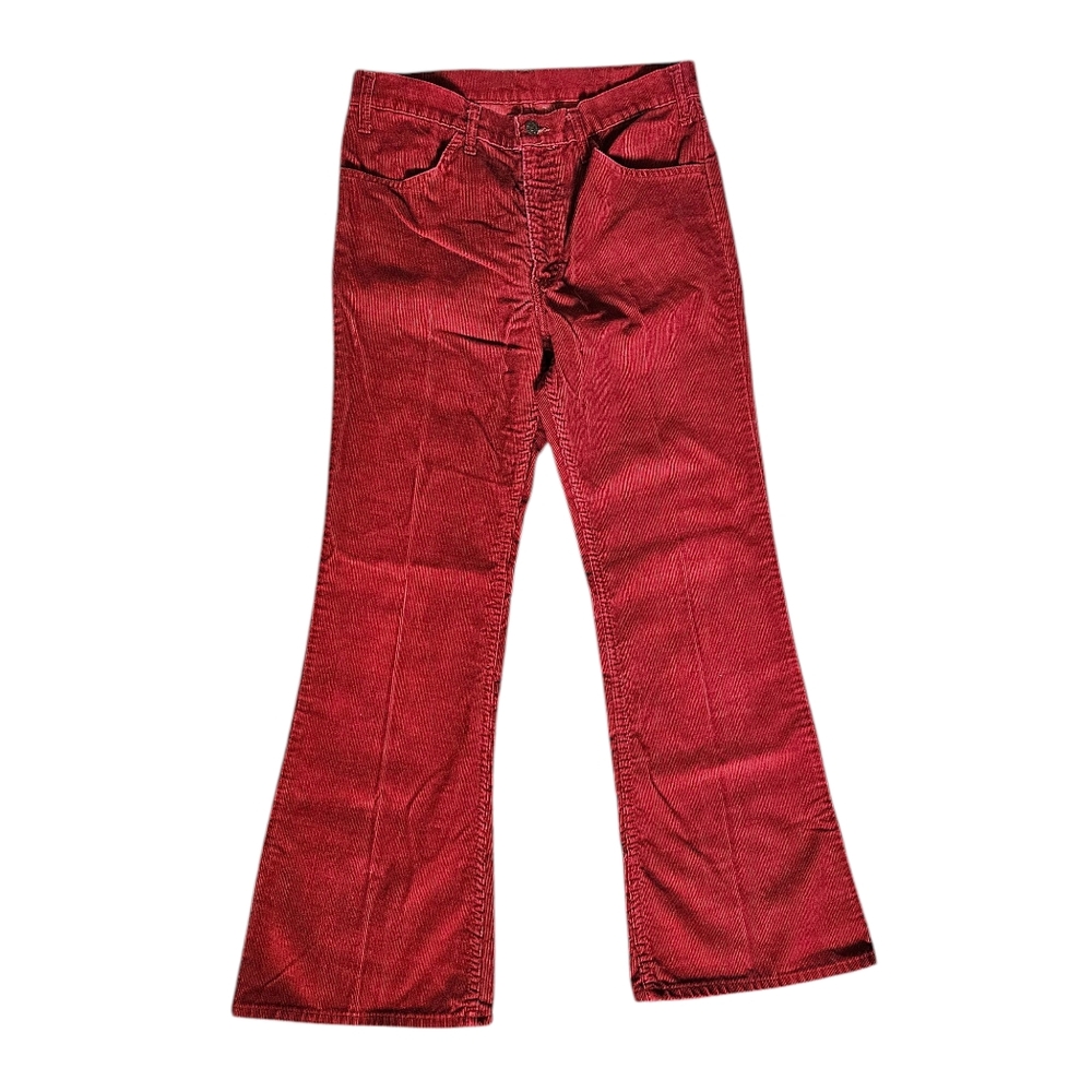 Vintage 1970s Levi's Corduroys Maroon Red Bootcut Pants Jeans